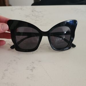 Betsey Johnson Black Cat-Eye Sunglasses